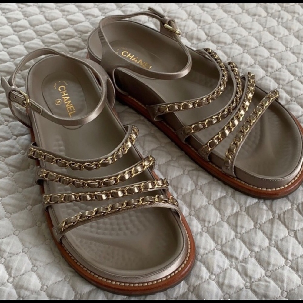 Authentic Chanel Chain Sandals